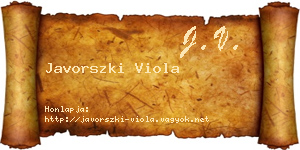 Javorszki Viola névjegykártya